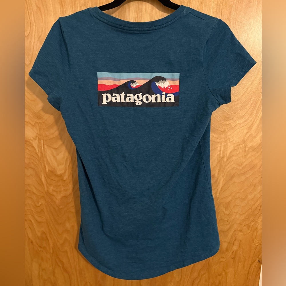 Patagonia Teal Crew Neck Tee